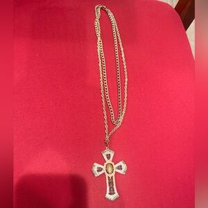 ⭐️ FREE with any purchase from my closet! Goldtone Cross Pendant Necklace -